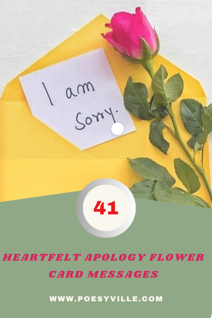 Apology Flower Card Messages 